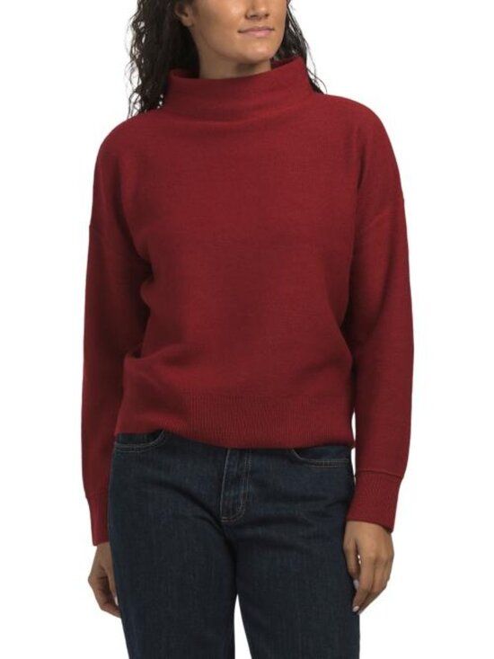 Tahari Sweaters - TAHARI Extrafine Merino Wool Funnel Neck Long Sleeve Pull Over Sweater